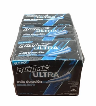 Chicle Bigtime Cleanmint 12 unidades.