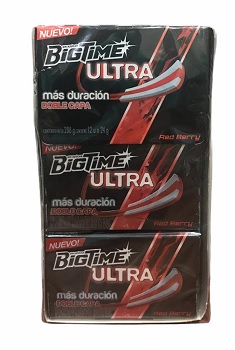 Chicle Bigtime Redberry 12 unidades.