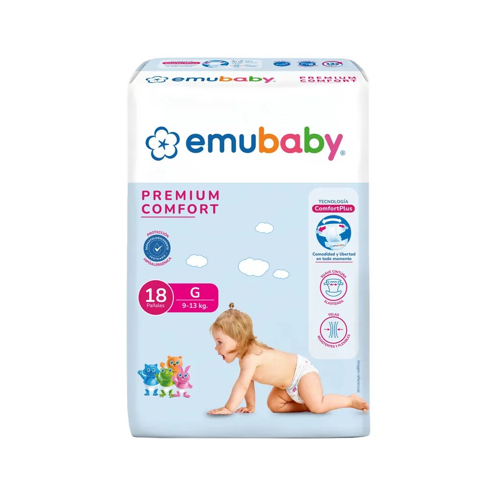 Pañal Emubaby Confo. G 18 unidades.