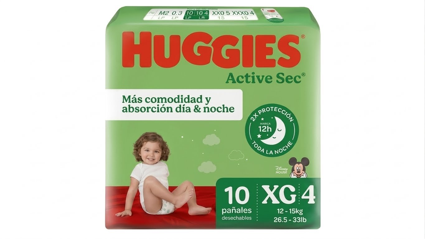 Huggies Active Sec Xg 10 un