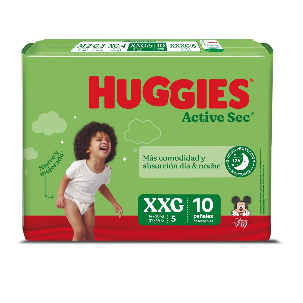 Huggies Active Sec Pañales Xxg 10 un