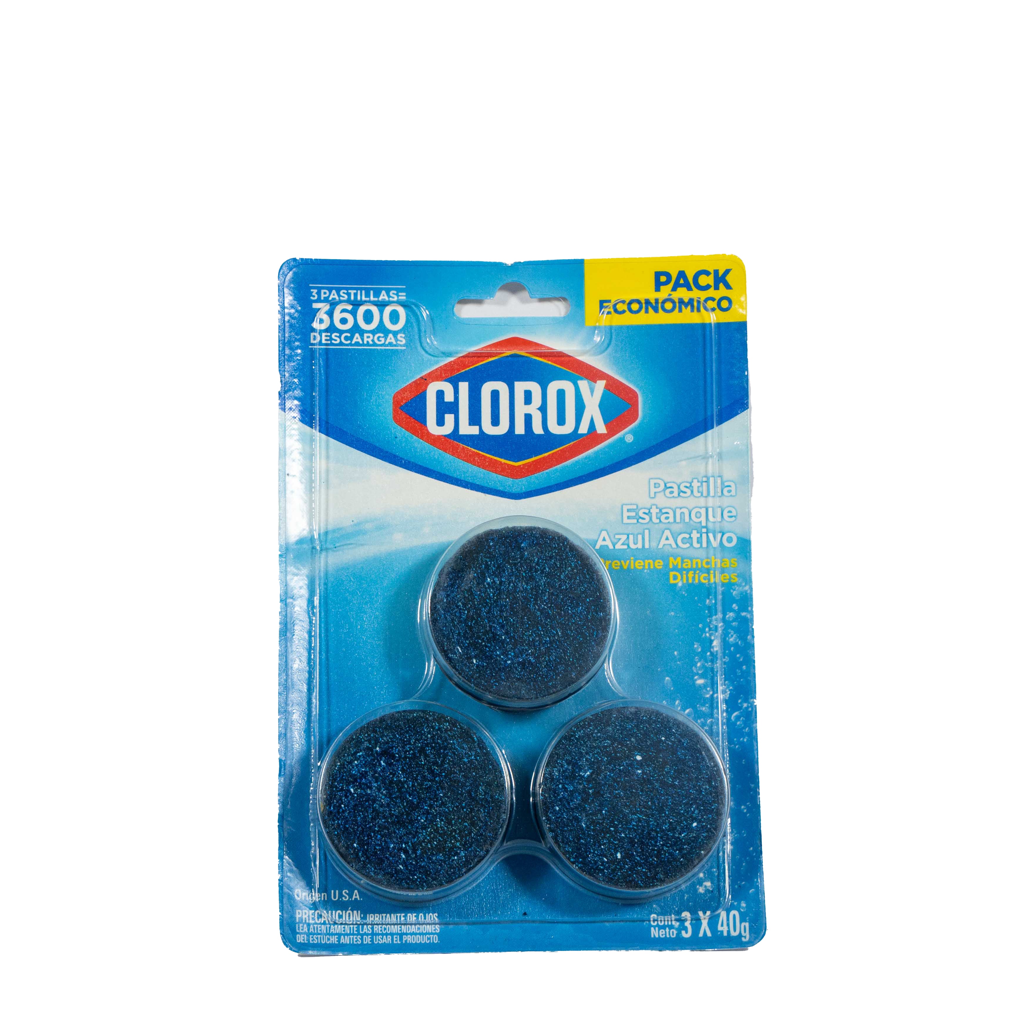 Clorox Pastilla Azul 40 g 3 un