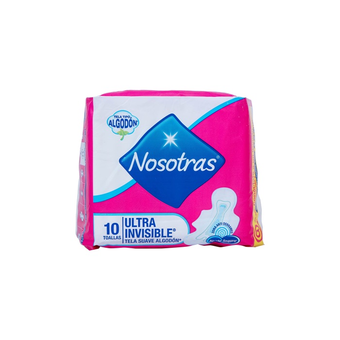 Toalla Higiénica Nosotras Invisible Suave 10 unidades.