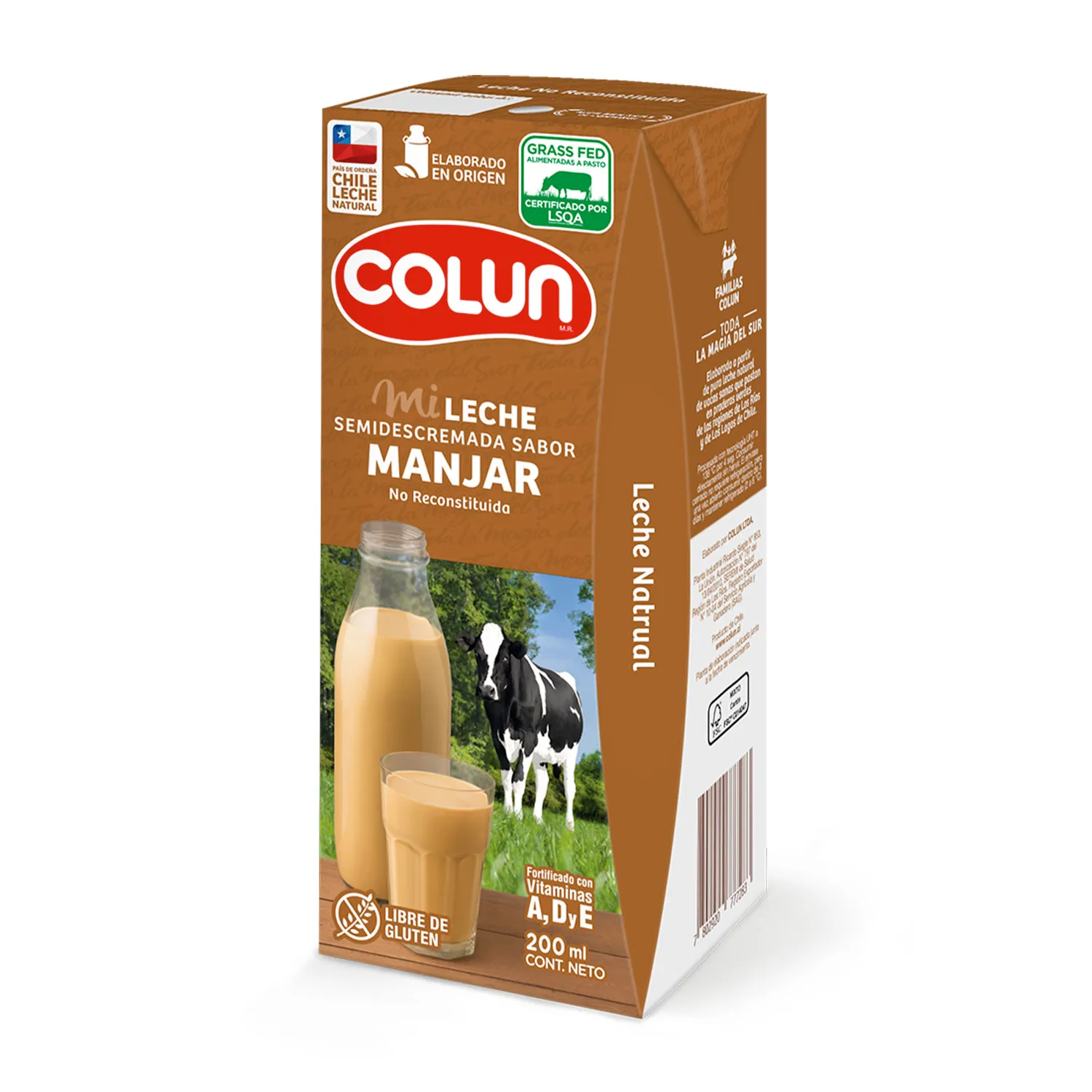 Leche Colun Semidescremada Manjar 200 ml