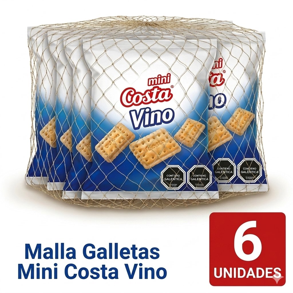 Malla Costa Galletas Mini Vino 6 un