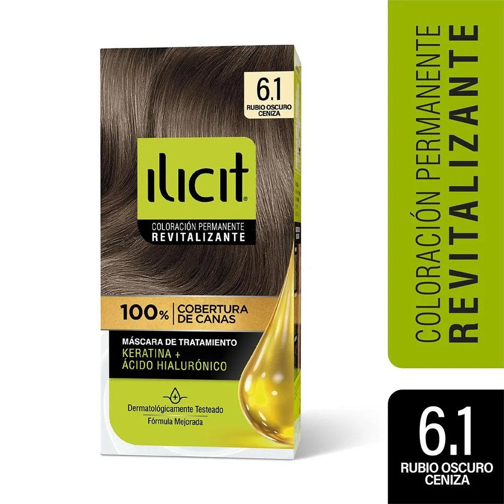 Tintura Ilicit 6.1 Rubio Ceniza Oscuro 1 un