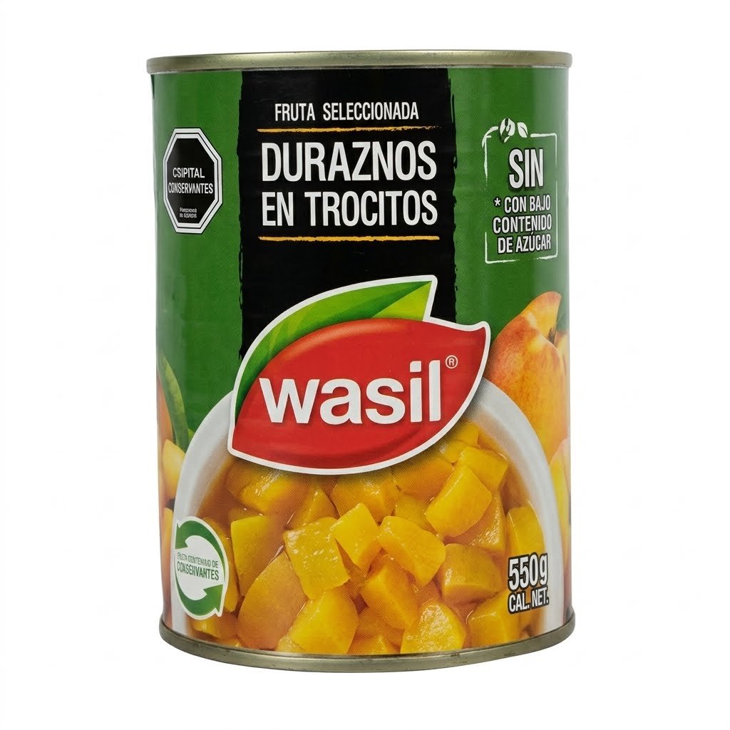 Wasil Durazno Trocitos 590 grs.